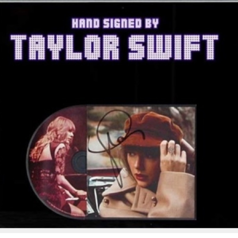 Taylor Swift autographed RED Taylor’s Version, framed CD.